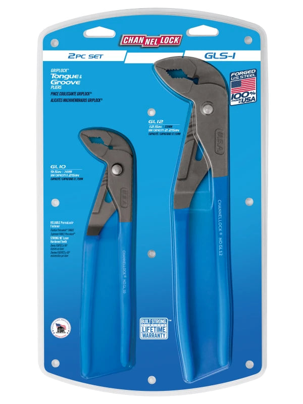 CHANNELLOCK GLS-1 2-Piece GripLock Pliers Set