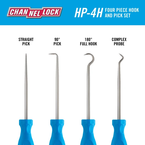 CHANNELLOCK HP-4H 4-Piece Precision Hook & Pick Set - Tool Leaks