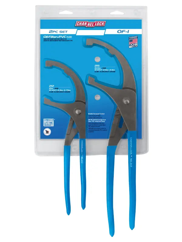 CHANNELLOCK OF-1 2-Piece Oil Filter/PVC Pliers Set