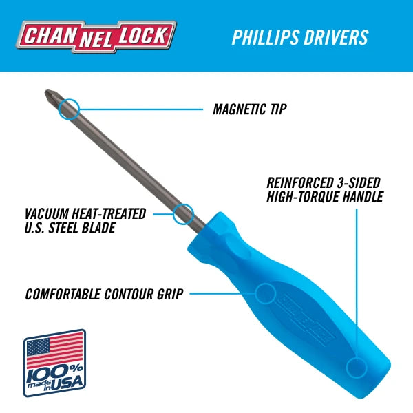 CHANNELLOCK P206H Phillips #2 x 6" Screwdriver