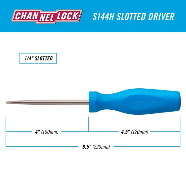 CHANNELLOCK S144H Slotted 1/4" x 4" Screwdriver