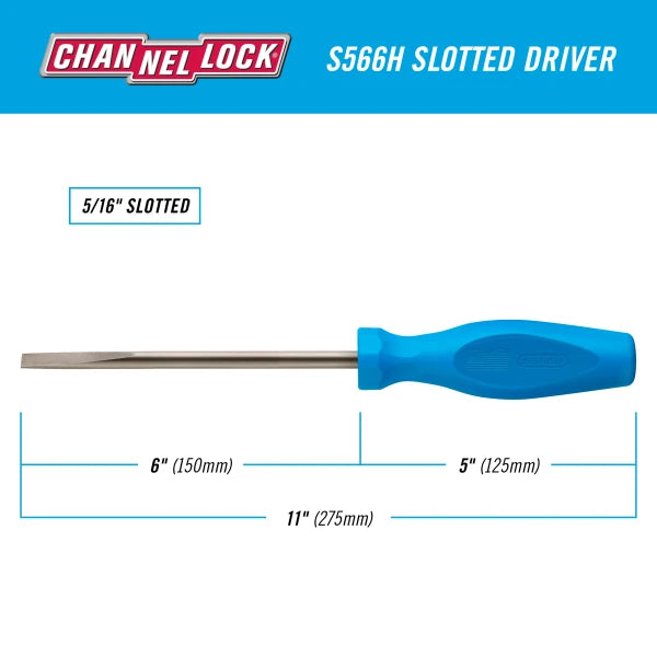 CHANNELLOCK S566H Slotted 5/16" x 6" Screwdriver