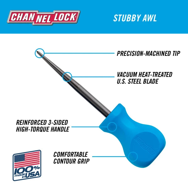 CHANNELLOCK SAW3H Pick Scratch Awl x 3" Stubby - Tool Leaks