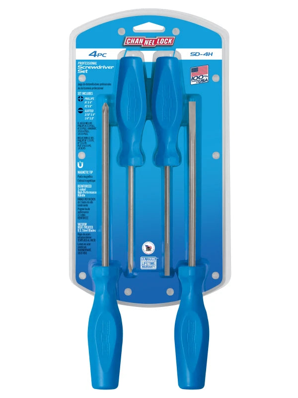 CHANNELLOCK SD-4H 4-Piece Standard Screwdriver Set