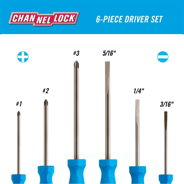 CHANNELLOCK SD-6H 6-Piece Standard Screwdriver Set