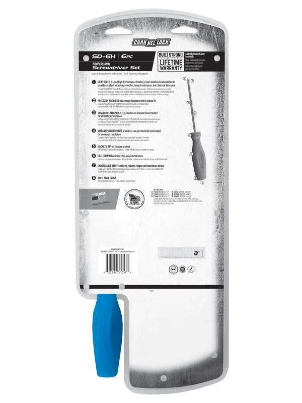 CHANNELLOCK SD-6H 6-Piece Standard Screwdriver Set