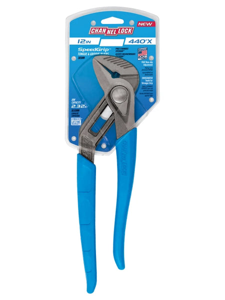 CHANNELLOCK 440X 12" SPEEDGRIP Straight-Jaw Tongue & Groove Plier