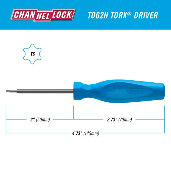 CHANNELLOCK T062H Torx T6 x 2" Screwdriver