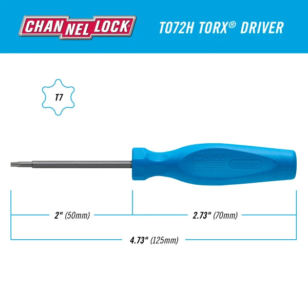 CHANNELLOCK T072H Torx T7 x 2" Screwdriver