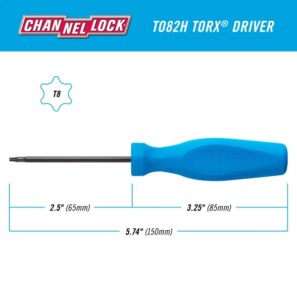 CHANNELLOCK T082H Torx T8 x 2.5" Screwdriver - Tool Leaks