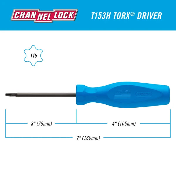 CHANNELLOCK T153H Torx T15 x 3" Screwdriver