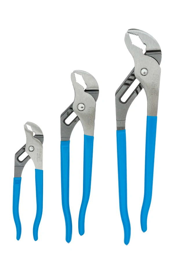 CHANNELLOCK VJ-3 3-Piece V-Jaw Tongue & Groove Pliers Set
