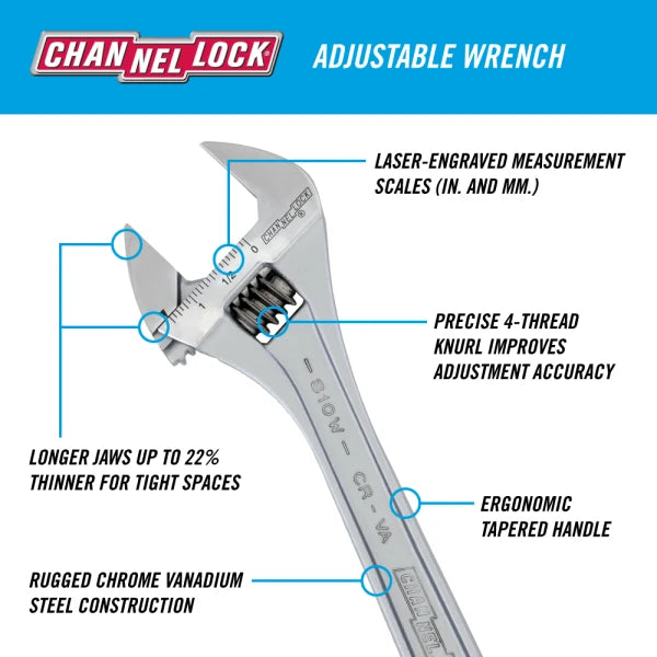 CHANNELLOCK WS-2 2-Piece Adjustable Wrench Set