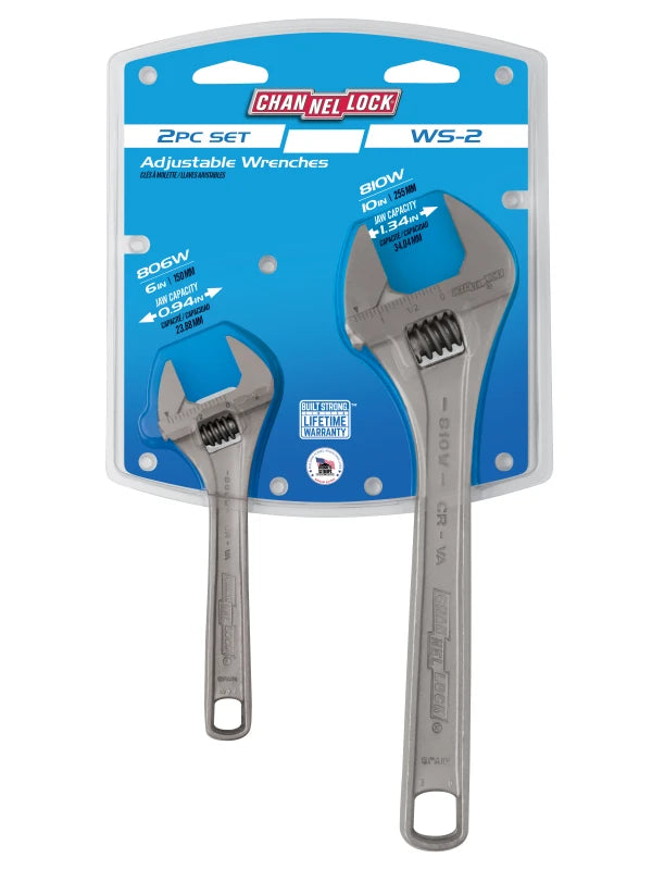 CHANNELLOCK WS-2 2-Piece Adjustable Wrench Set