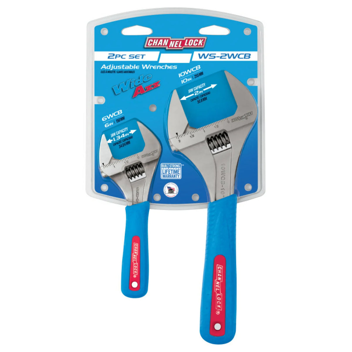 CHANNELLOCK WS-2WCB 2-Piece CODE BLUE Adjustable Wrench Set