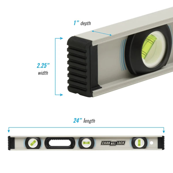 CHANNELLOCK 5100-0024 24" Professional Grade I-Beam Level