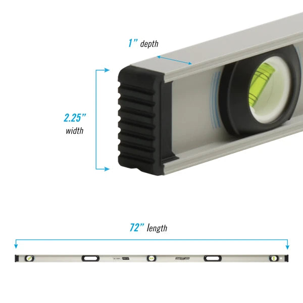 CHANNELLOCK 5100-0072 72" Professional Grade I-beam Level