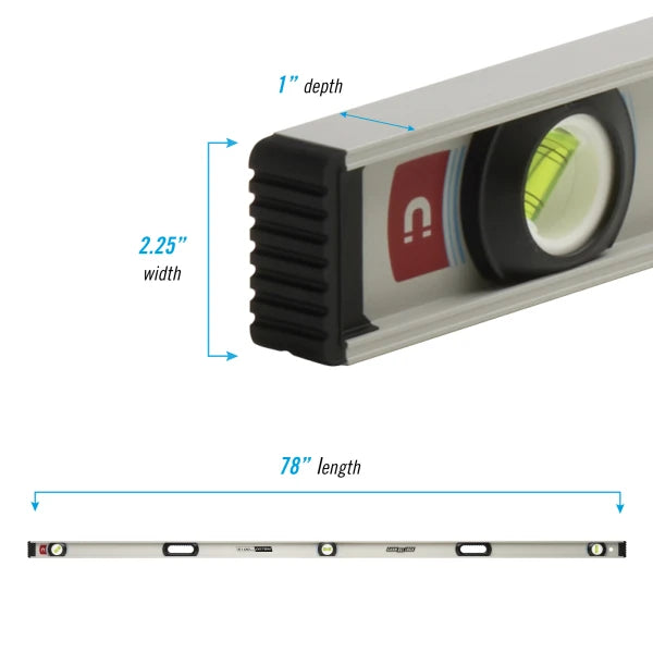 CHANNELLOCK 5100-0078M 78" Professional Grade I-beam Magnetic Level