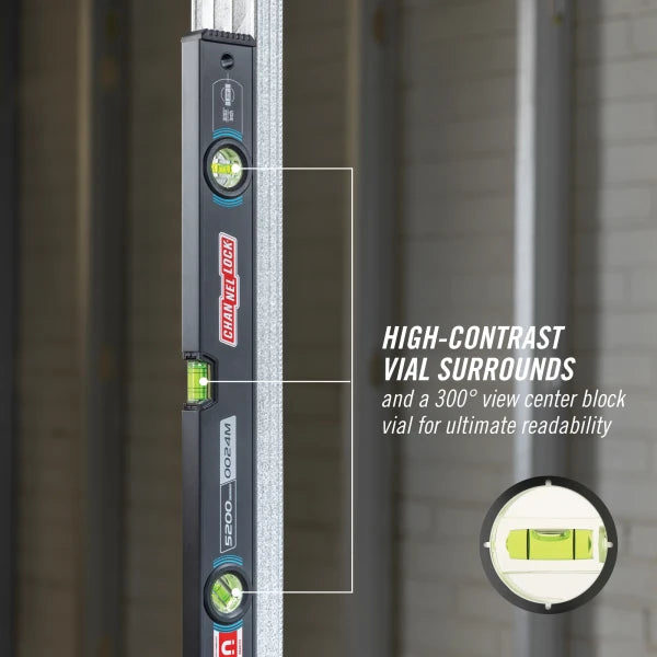 CHANNELLOCK 5200-0024M 24" Professional Grade Box Level Magnetic