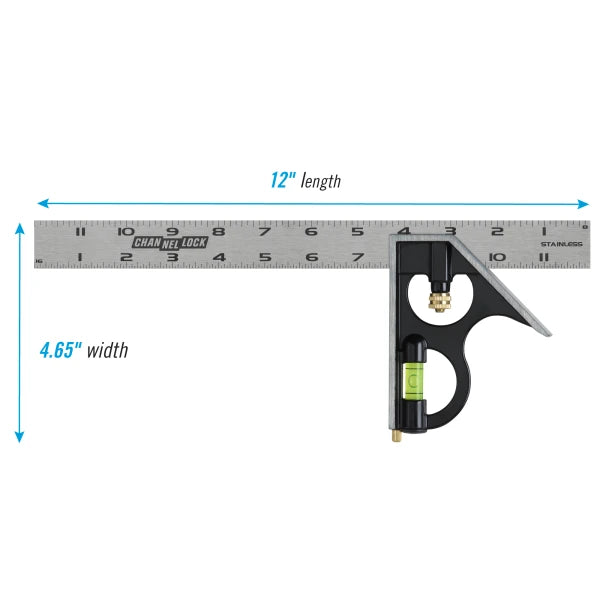 CHANNELLOCK 8100-012CS 12" Combination Square