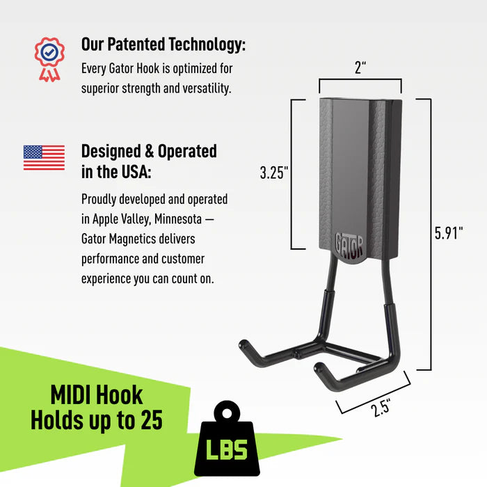 Gator Magnetics 300008 MIDI 2.5 In. Black Open Magnetic Hook, 25 Lb. Capacity - Tool Leaks