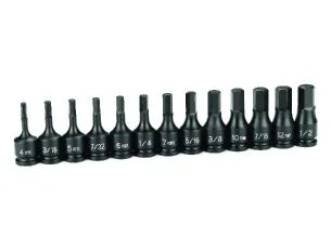 Grey Pneumatic 1298HC 13-Piece 3/8" Drive SAE & Metric Hex Driver Bit Socket Set - Tool Leaks