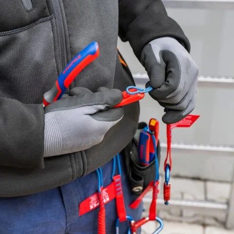 KNIPEX 00 63 06TCR SBA KNIPEXTEND Tethered Color Clips, Red