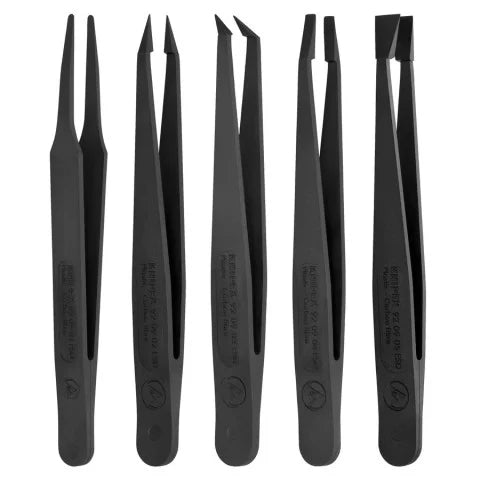 KNIPEX 92 00 05 ESD 5-Piece ESD Plastic Tweezer Set