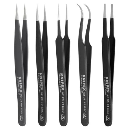 KNIPEX 92 00 01 ESD 5-Piece ESD Tweezer Set