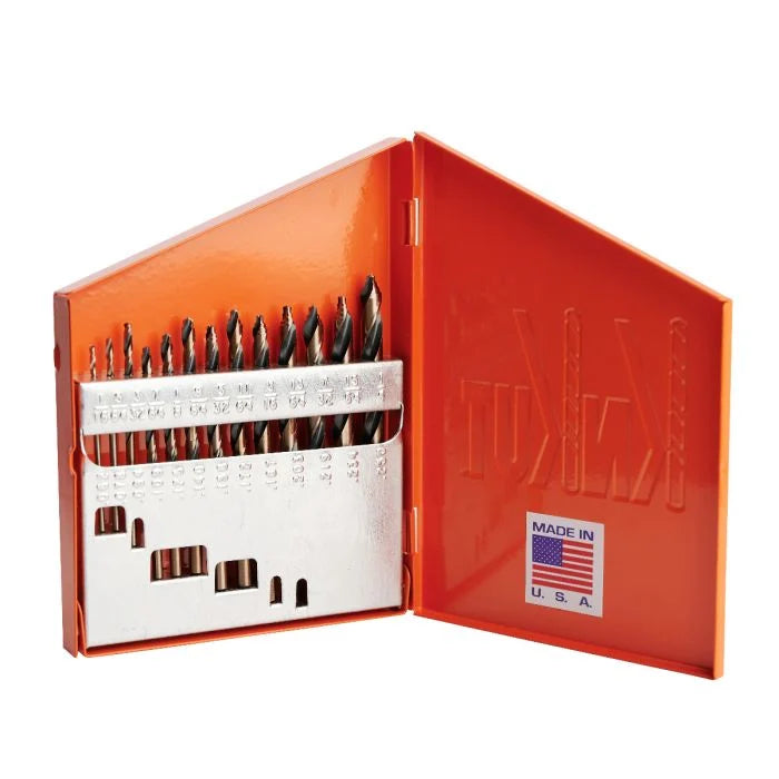 KnKut 13KK10 13-Piece Mechanics Length Step Point Drill Bit Set 1/16"-1/4" by 64ths