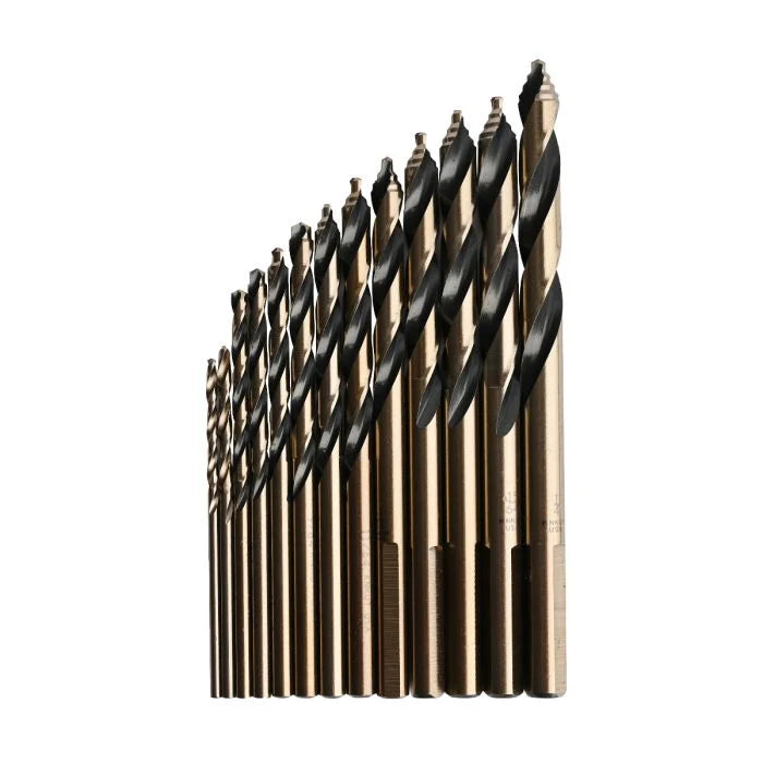 KnKut 13KK10 13-Piece Mechanics Length Step Point Drill Bit Set 1/16"-1/4" by 64ths