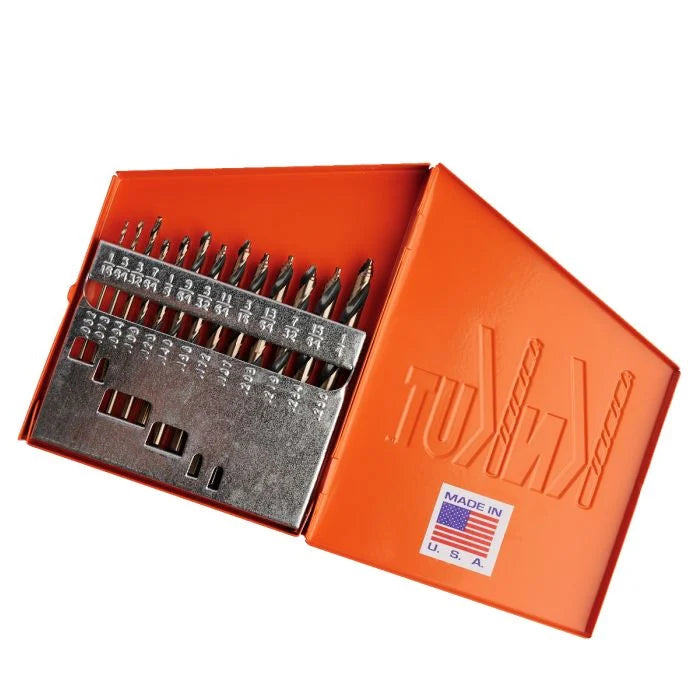 KnKut 13KK10 13-Piece Mechanics Length Step Point Drill Bit Set 1/16"-1/4" by 64ths
