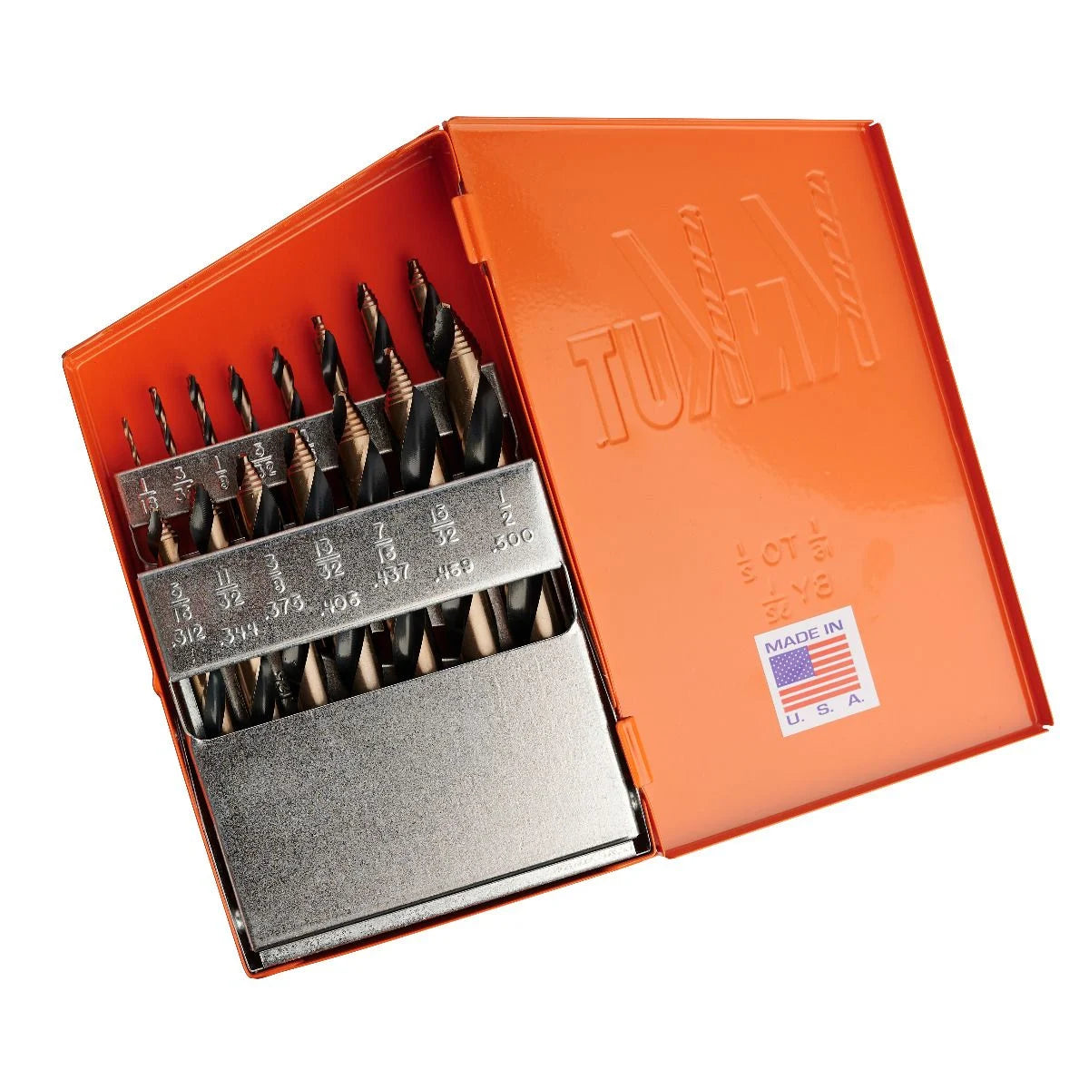 KnKut 15KK10 15-Piece Mechanics Length Step Point Drill Bit Set 1/16"-1/2" by 32nds