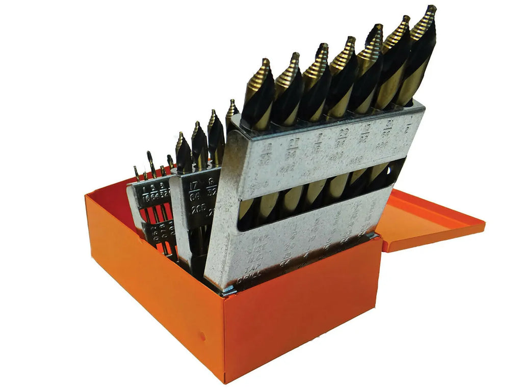 KnKut 29KK10 29-Piece Mechanics Length Step Point Drill Bit Set 1/16"-1/2" by 64ths - Tool Leaks