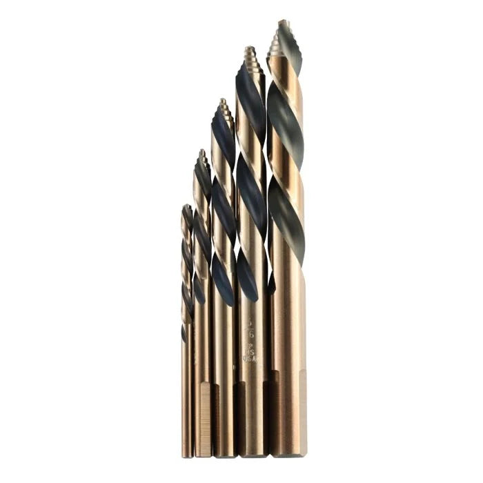 KnKut 5KK10-LH 5-Piece Left Hand Step Point Mechanics Length Drill Bit Set