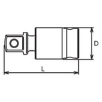 Ko-ken 2771Z 1/4" Drive Universal Joint 1/4 Square Length 30mm Z-series - Tool Leaks