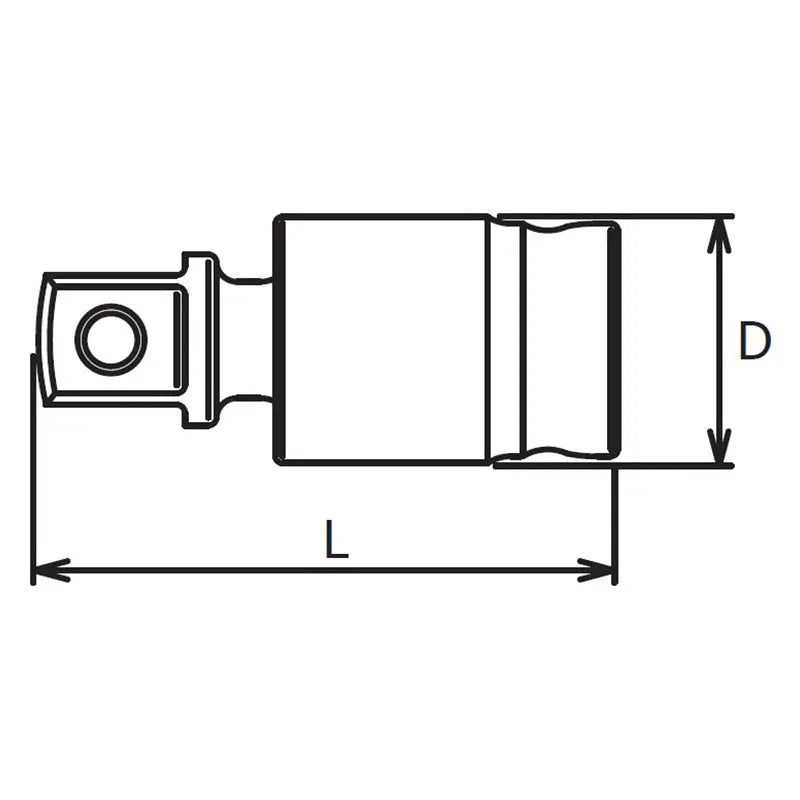 Ko-ken 2771Z 1/4" Drive Universal Joint 1/4 Square Length 30mm Z-series