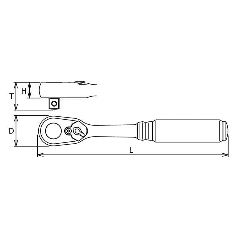 Ko-ken 3725Z Z-Series 3/8" Drive Reversible Ratchet, L=178mm - 72 Tooth - Tool Leaks