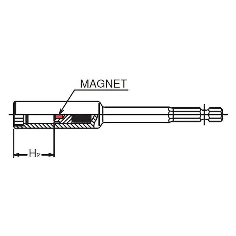 Ko-ken 115G.150-10 1/4 Hex Drive Nut Setter 10mm 6 point Length 150mm Slide Magnet Nut Driver