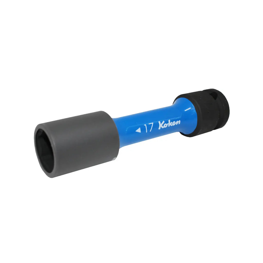 Ko-ken 14145PM.110-17 1/2" Drive Wheel Nut Socket 17mm Extra Thin walled Length 110mm Color coded Protector - Tool Leaks