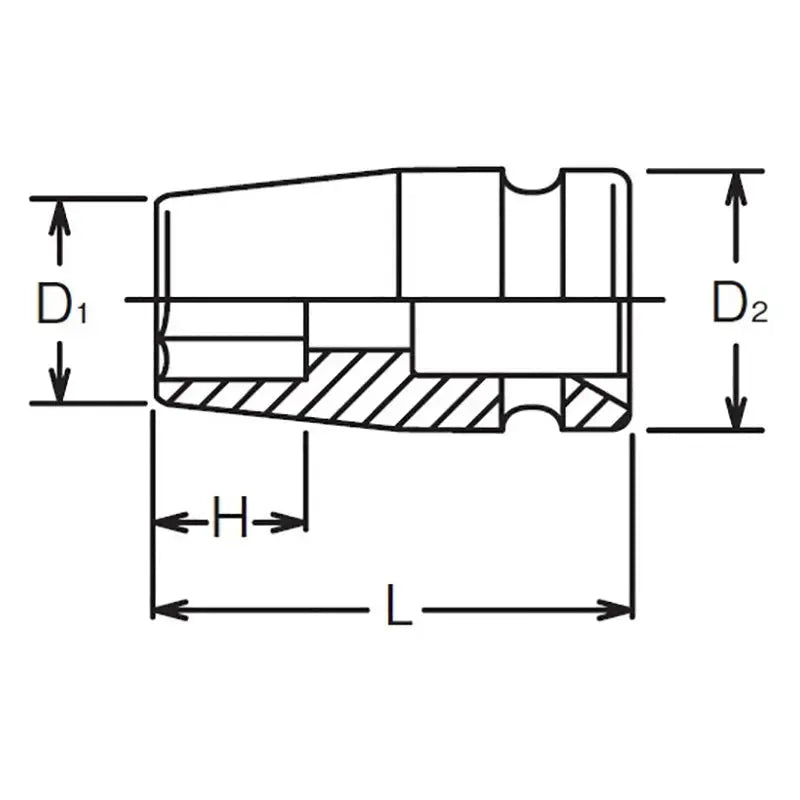 Ko-ken 4400M-20 1/2" Drive Socket 20mm 6 point Length 38mm