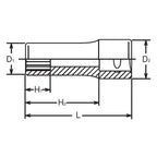 Ko-ken 2300A-1/8 1/4" Drive Socket 1/8 6 point Length 50mm - Tool Leaks