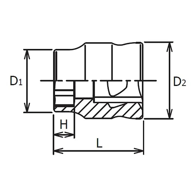 Ko-ken 2400MZ-10 1/4" Drive Socket 10mm 6 point Length 15mm Z-series