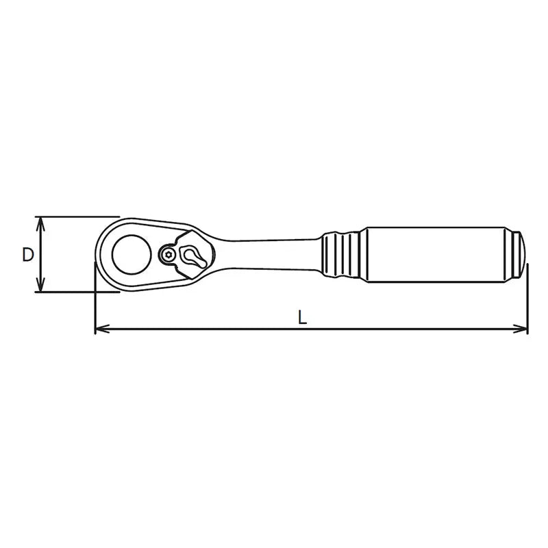 Ko-ken 2725Z 1/4" Drive Ratchet Handle 72 teeth Length 114mm Z-series