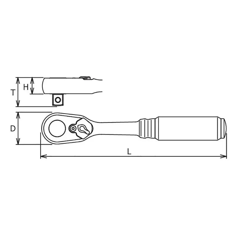 Ko-ken 2725Z-3/8 1/4" Body 3/8" Drive Ratchet 72 teeth Length 114mm Z-series