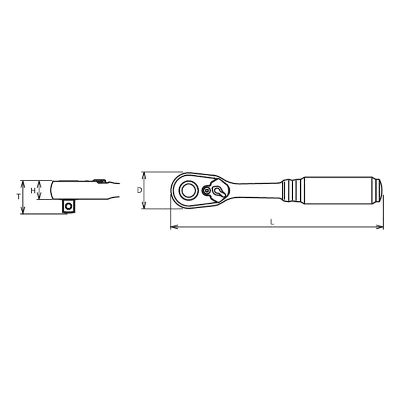 Ko-ken 2725ZB-3/8(L160) 1/4" Body 3/8" Drive Ratchet Handle 72 teeth Length 160mm Quick Release Z-series