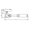 Ko-ken 2725Z-160 1/4" Drive Ratchet Handle 72 teeth Length 160mm Z-series - Tool Leaks