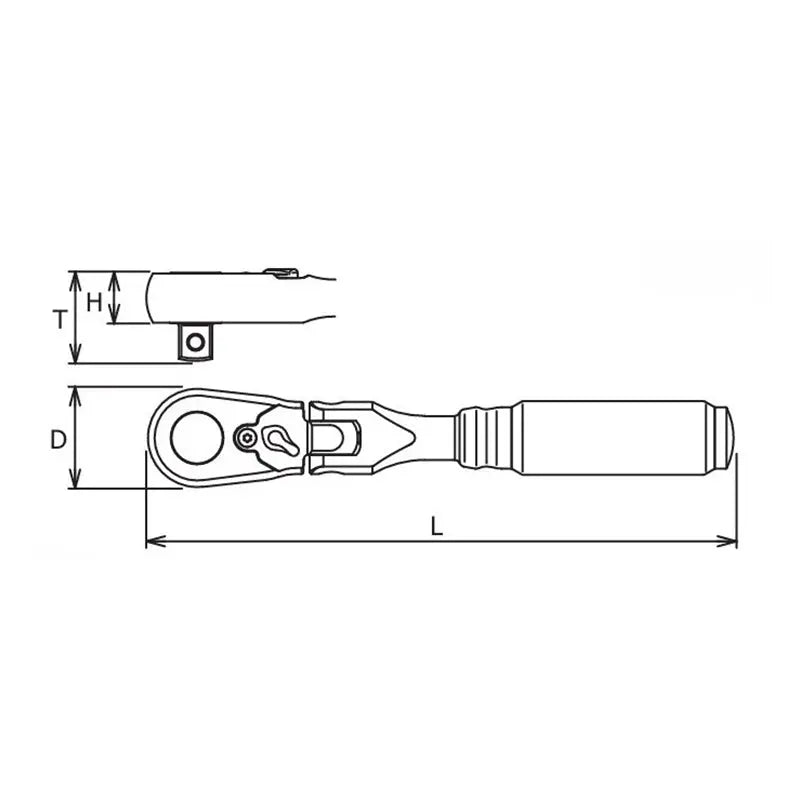 Ko-ken 2726Z-160 1/4" Drive Ratchet Handle 72 teeth Flexible Head Length 160mm Z-series