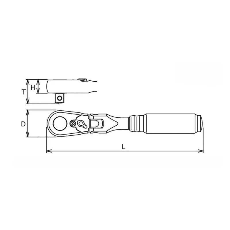Ko-ken 2726Z 1/4" Drive Ratchet Handle 72 teeth Flexible Head Length 114mm Z-series - Tool Leaks