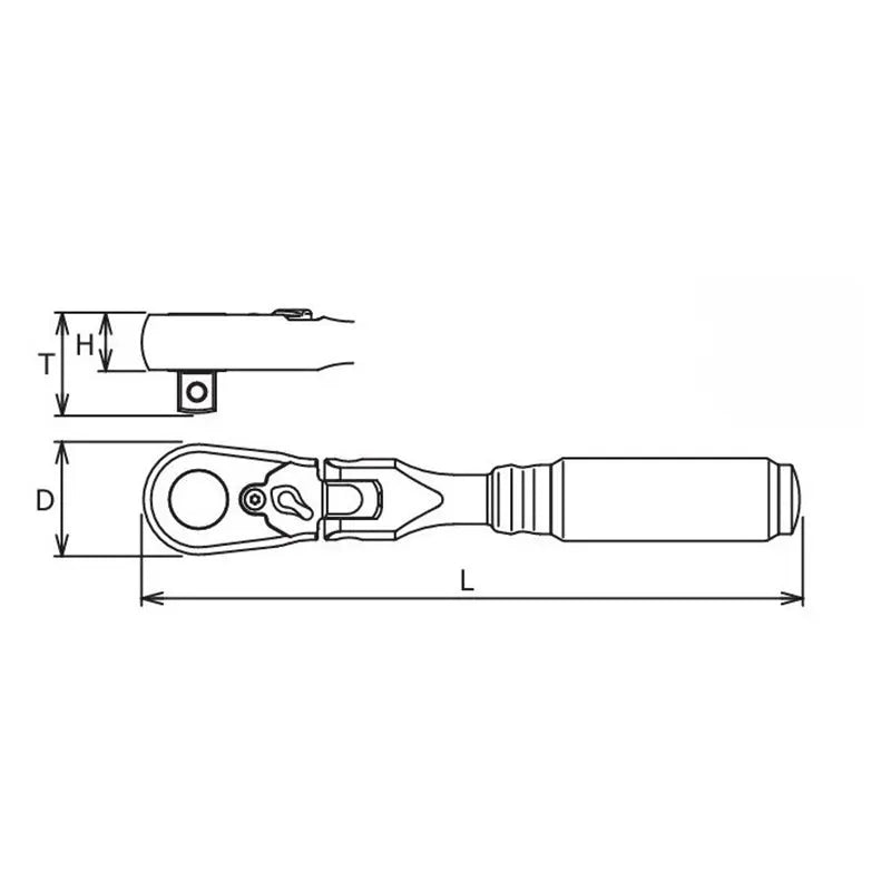 Ko-ken 2726Z-3/8 1/4" Body 3/8" Drive Ratchet Handle 72 teeth Flexible Head Length 114mm Z-series